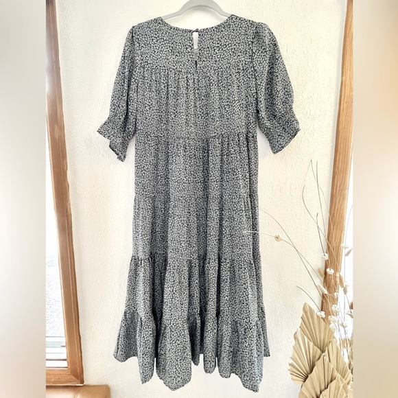 Böhme // Flowy Tiered Midi Dress in Dark Teal (NWOT) - Picture 6 of 7